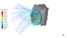 An example of the fluid dynamics computing undertaken by Multi-Wing in the development of the PMAX series