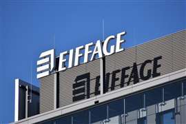 Eiffage logo on the side of a building