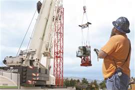 Remotely controlled load stabilisation technology for tower crane assembly