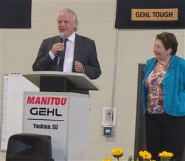 Manitou CEO Michel Denis and chairwoman Jacqueline Himsworth