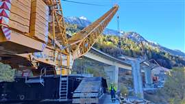 Schmidbauer Liebherr LR 11350 crawler crane at work 