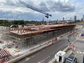 The formwork and falsework system was designed to be moved easily and safely to accommodate multiple concrete pours (