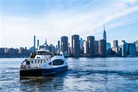 The NYC Ferry on the East River, Jec. 16, 2023.