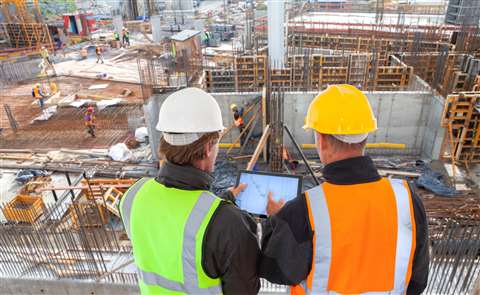 Construction workers on site