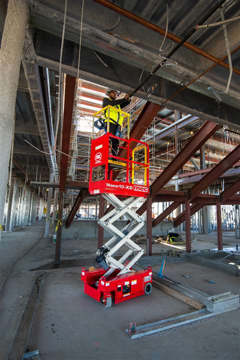 The NANO10-XD electric scissor lift. 